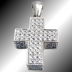 Diamond Cross Pendant 1.39TDW 18KT White Gold